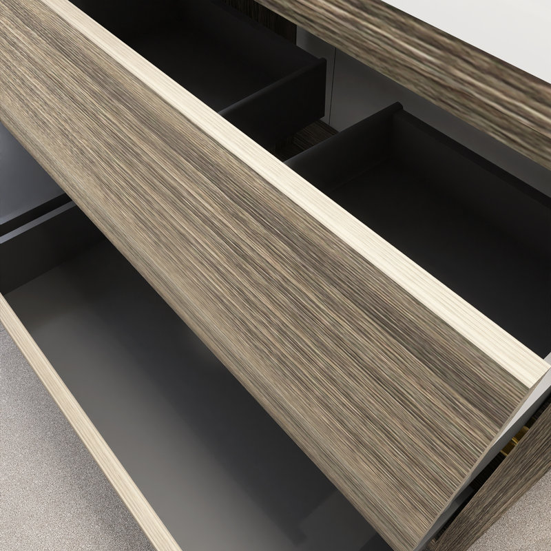 Meuble-lavabo autoportant 72 po avec lavabo 72 po, Bois de frêne gris