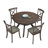 47.24''Round Rubber Wood Dining Table for 4-6 with Wooden Trestle Pedestal Base-1998561750