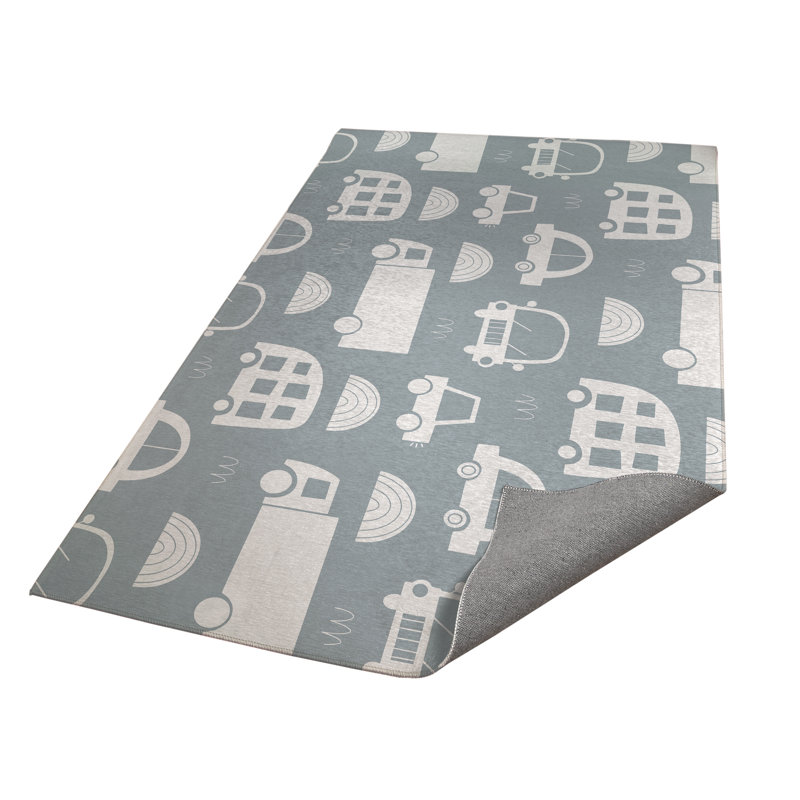 Traffic Kids Play Mat, Rectangle 5' x 7', Slate Blue
