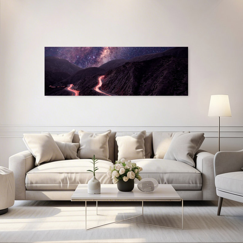 Art contemporain, paysage de montagne, H 60 po x l 20 po