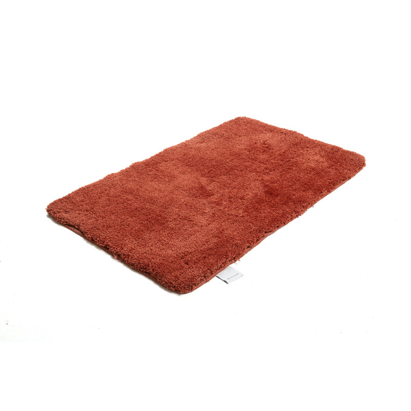 Rectangle Bath Rug, 60 x 100 cm, Rust/Terracotta