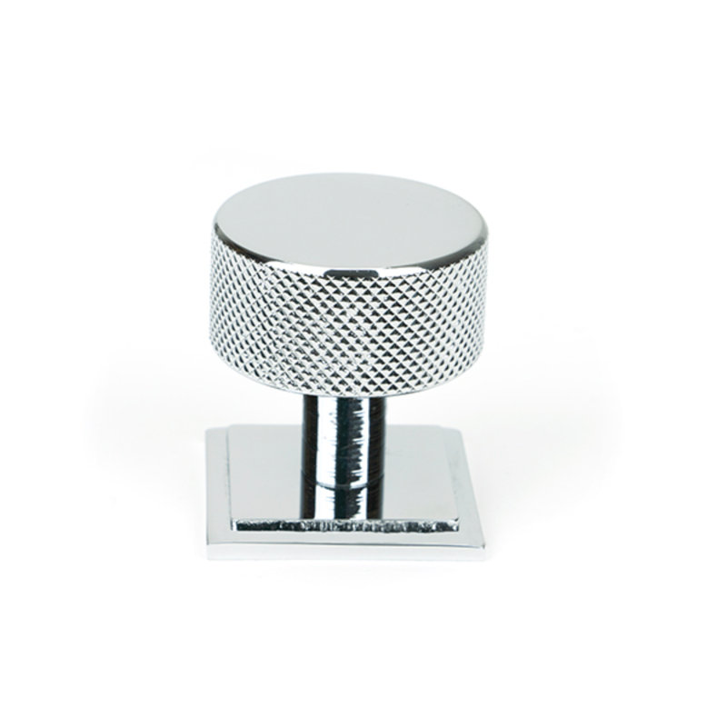 32mm Square Knob, Polished Chrome