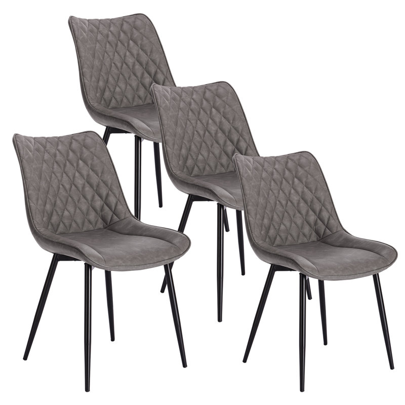 Alhambra 46.5cm H Upholstered Side Chair, 4, Dark Grey