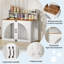 Cage pour chien de 119 cm (47 pouces) avec tablette de rangement ouverte et deux crochets latéraux, structure robuste en fer et bois, table d'appoint pour grands chiens-661481833