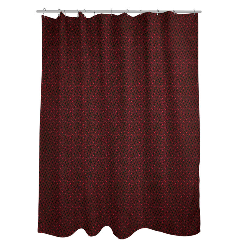 Rideau simple en treillis hexagonal classique, Rouge / Noir