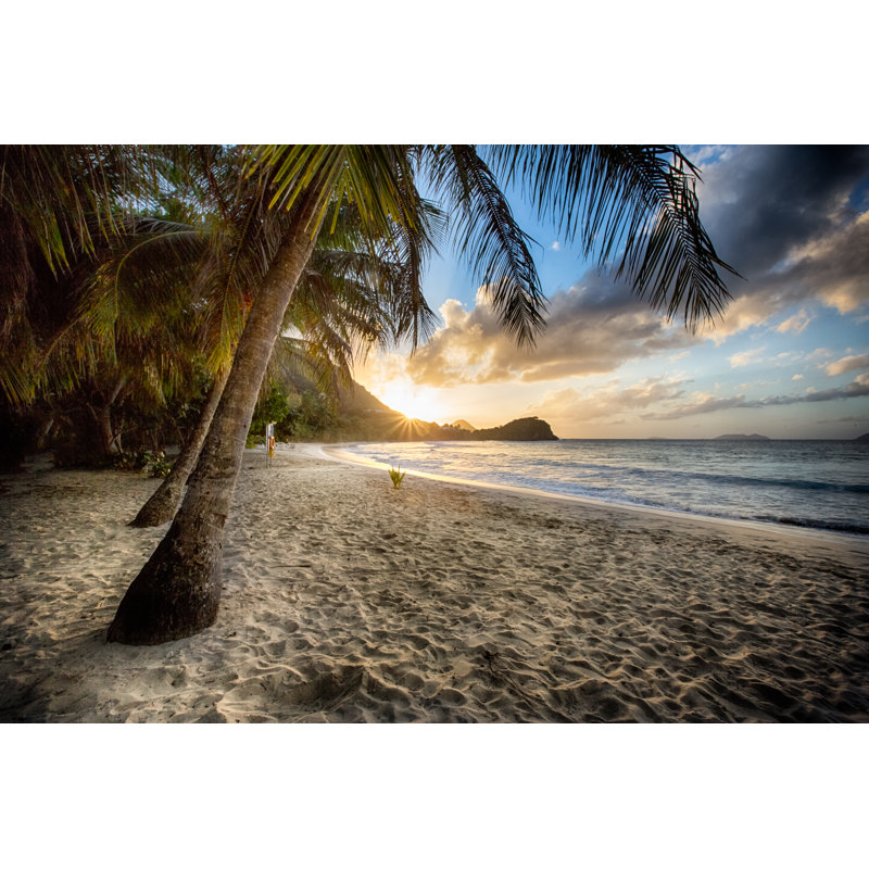 Plage au coucher du soleil par Grandriver, H 8 po x l 12 po