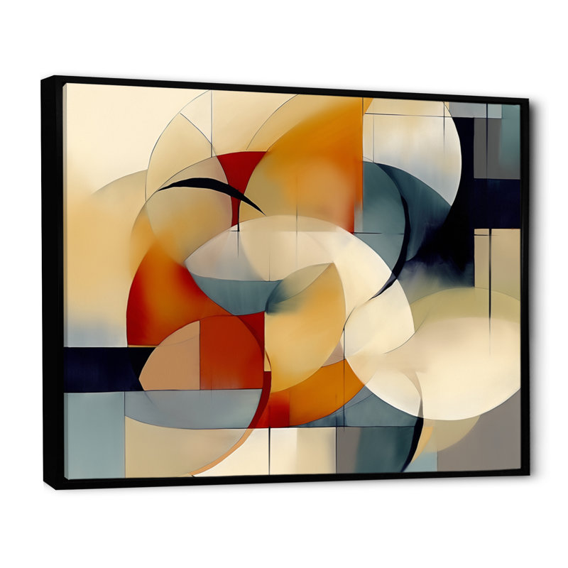 Damore, "Exploration des motifs abstraits I", art mural, H 34 po x l 44 po x P 1,5 po, Reproduction avec cadre flottant, Noir