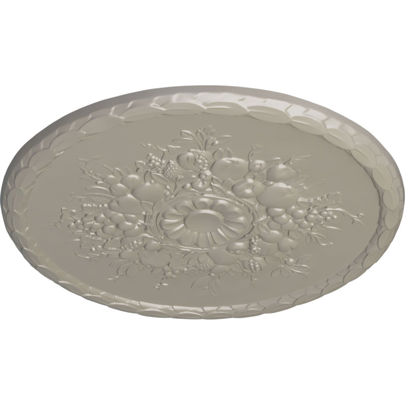 Médaillon de plafond Endurathane Anthony Harvest, DO 22 1/2 po x P 1 1/4 po (pour auvents jusqu'à 2 1/8 po), finition blanc perle peinte à la main