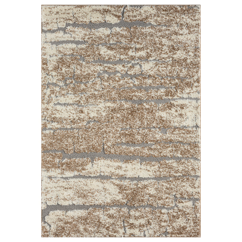 Modern Shaggy Rug Abstract Geometric Rug Indoor For Living Room Bedroom Design 1525 (5X8 (5'2"X7'5"),Beige)