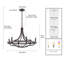 Lustre toscan en bronze foncé avec accents de cristal transparent-738132841-738132843