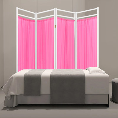 Paravent médical pliable à 4 panneaux, cloison de séparation portable et autoportante en tissu avec roulettes universelles verrouillables, 200 cm (L) × 180 cm (H), pour hôpitaux, cliniques et salons de beauté.