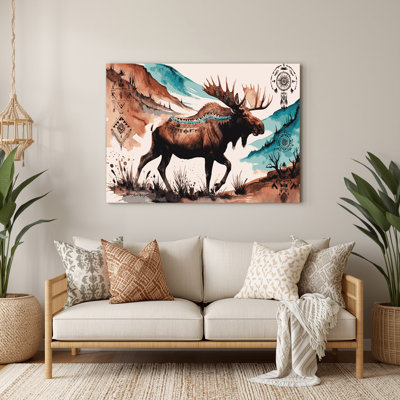 «Southwestern Animals Moose 39», art mural en métal blanc