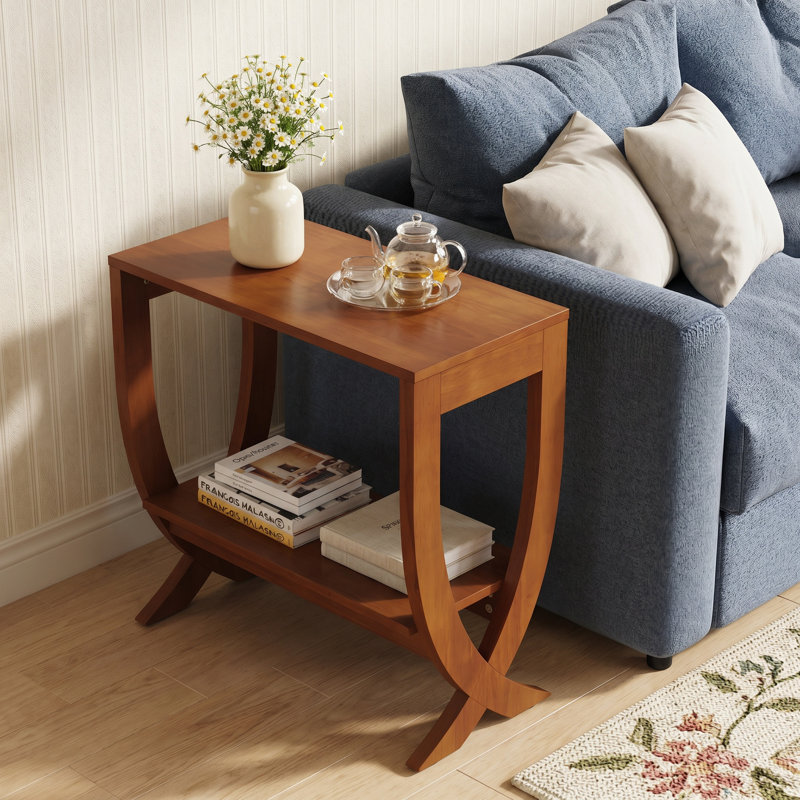 Solid Wood Pedestal Side Table Set, 1