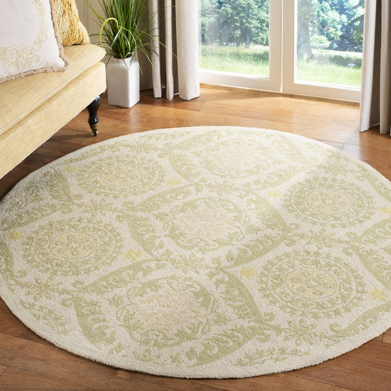 Hand Tufted Wool Rug, Round 5'6"