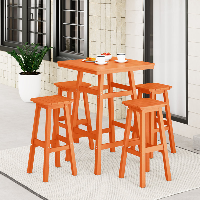 Laguna 5-Piece Square Bar Set, Orange