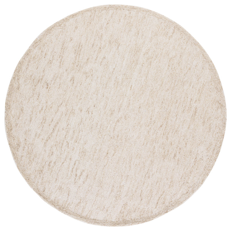 Ebony Hand Tufted Wool;Cotton Solid Color Rug, Round 6'