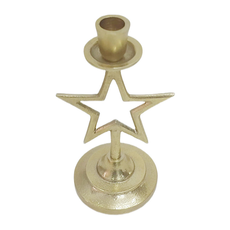 Sagebrook Home 9X5" Star Taper Holder, Gold
