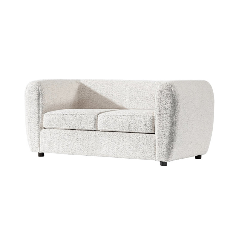 Causeuse l 67,4 po contemporaine, blanc cassé, Blanc cassé