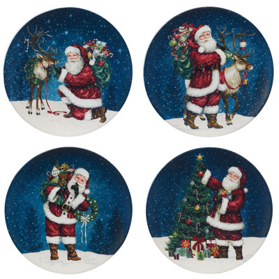 Santa's Secret Set of 4 Dinner Plate 11" asst