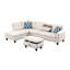 98 po de largeur et méridienne avec. Tissu en lin beige. Coussins rembourrés de mousse. Aspect moderne. P 71 po x l 33 po. H 176,13 lb modulaire en tissu - large, nuance, rembourrage-159595668