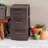 Sterilite 3 Drawer Wicker Weave Decorative Storage Tower, Espresso