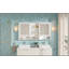 Armoire de rangement murale 55 po 2 en 1 avec tablettes réglables, charnières à fermeture en douceur, miroirs haute définition, pour meuble-lavabo, salon, rangement de chambre à coucher
