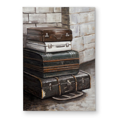 Four Old Traveling Suitcases - Contemporary Door Mat | Home Decor