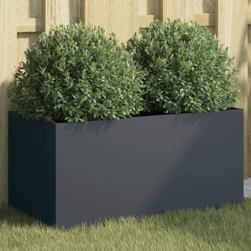 Planter Steel, Anthracite, 39cm H x 42cm W x 40cm D, 1