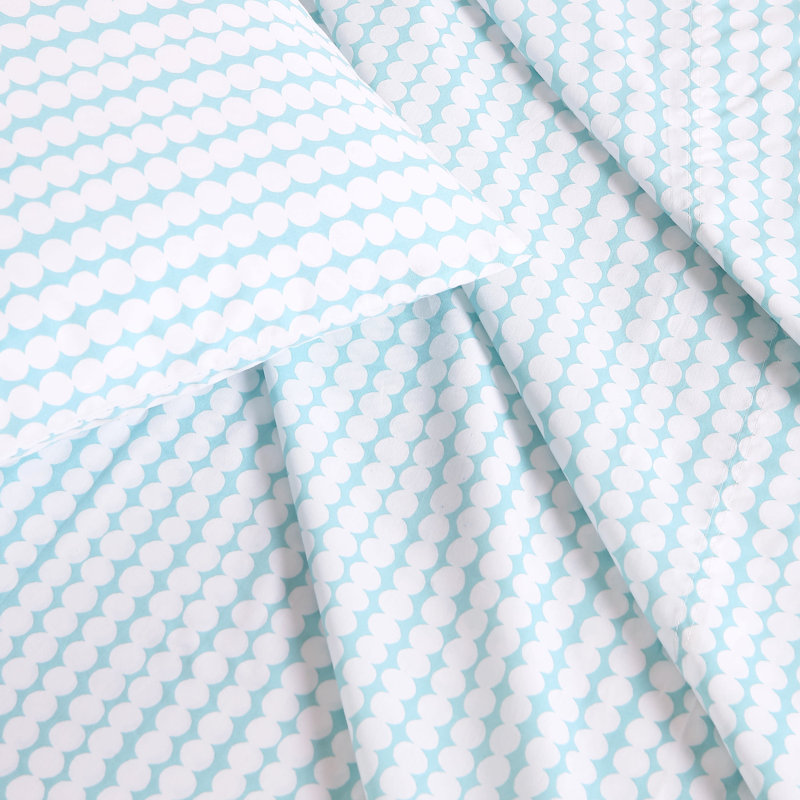 Pikku Rasymatto Blue Cotton Percale Queen Sheet Set