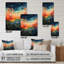 Bleu bleu, milieu du siècle abstrait, paysages abstraits, art mural Mid-Century en acrylique-305260439