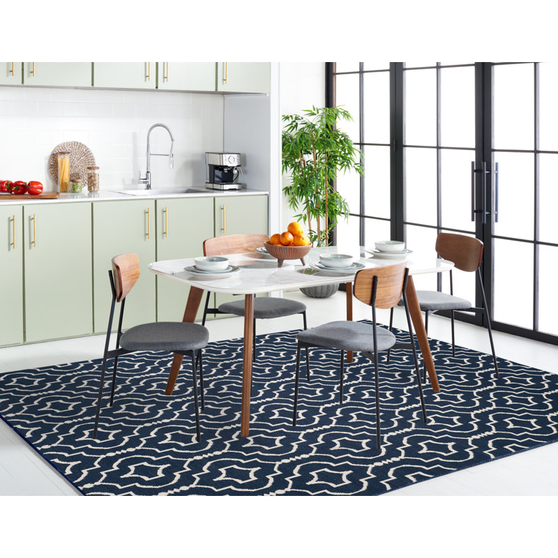 Rennie Hand Woven Cotton Geometric Rug, Rectangle 4' x 6'