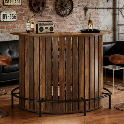 Table de bar en forme d'arc pour la maison, table basse polyvalente à 4 niveaux avec armoire de rangement et bar pour la maison