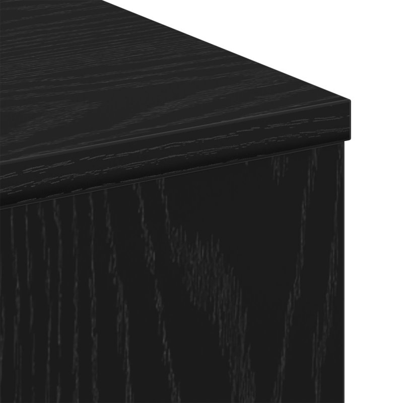 Godewyn Floor Shelf Coffee Table with Storage, Black Oak