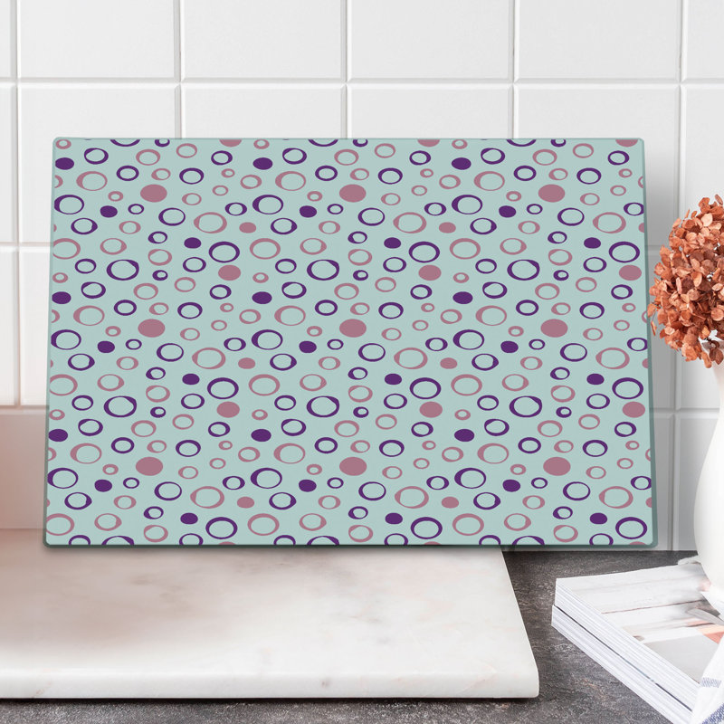 Ambesonne Geometric Cutting Board Large Size Circulars Pink Violet