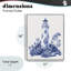 Toile à motif phare à jet d'encre encadré, design par lettré et doublé-622273604-622273605