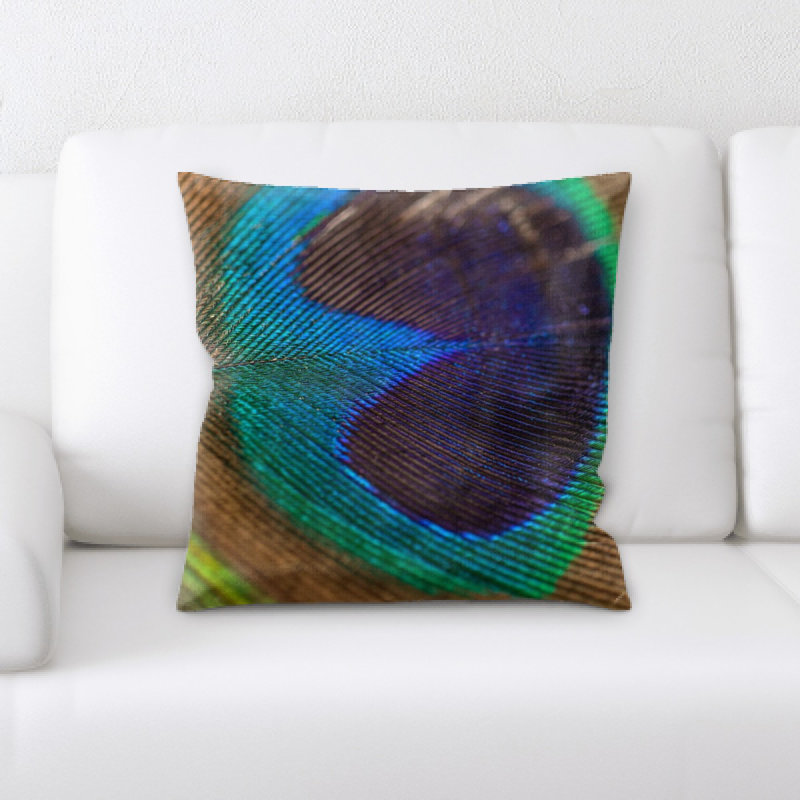 Coussin à plumes peacock