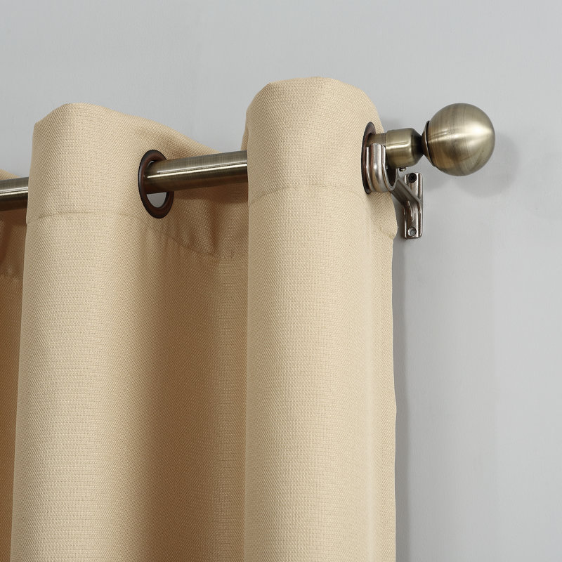 Brumbaugh Semi-Sheer Grommet Single Curtain Panel, 48" W x 84" L, Taupe