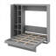 Lit escamotable double avec tablettes, garde-robe et DEL-121087765-121087766