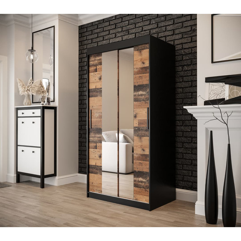 Mykiyah 2 Door Manufactured Wood Wardrobe