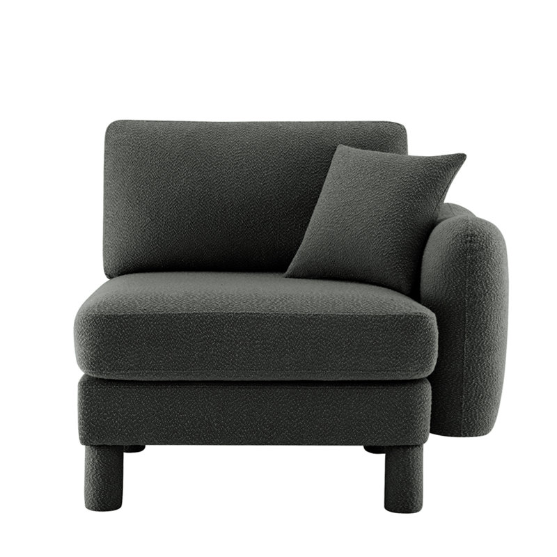 Lucas RSF Sofa W/Pillow Polyester -Dark Grey