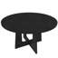 Table de salle à manger ronde pour 4 personnes, table de cuisine de ferme, table circulaire en panneau de fibres à densité moyenne avec finition grain de bois, capacité de poids de 300 lb, assemblage facile pour la salle à manger, la cuisine et le salon (noir)