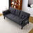 70-inch Multi-Functional Cotton and Linen Sofa Bed: Foldable, Cup Holder, Side Storage for Living Room and Bedroom-1520074198