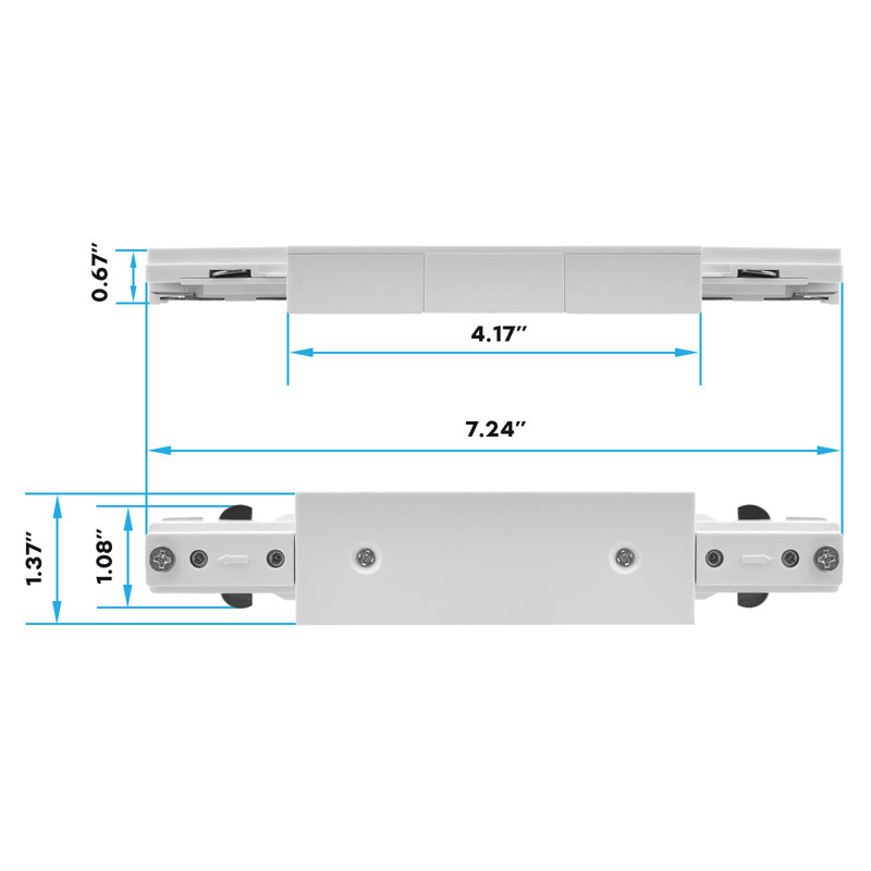 Connecteur droit H Luxrite, connecteur droit de type H, compatible avec une source d'alimentation à 3 fils 120 V, paquet de 2 blanc