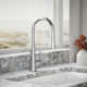 Tone Single Handle Pull Down Kitchen Sink Faucet with Three-Function Pull Down Sprayer