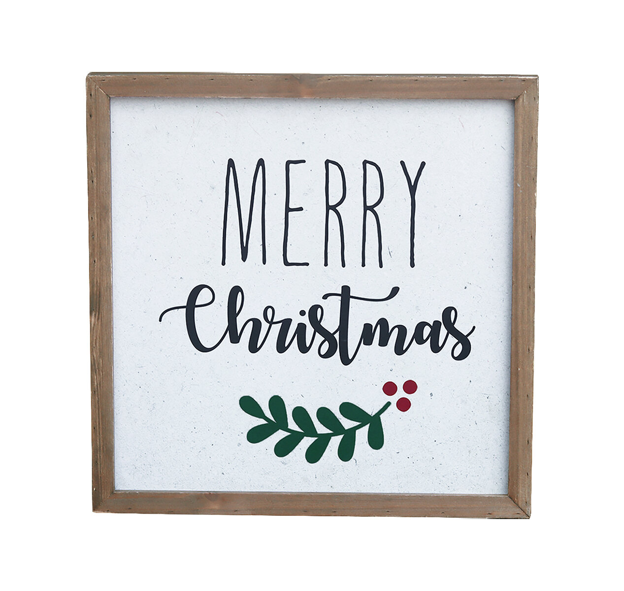 The Holiday Aisle® Merry Christmas Wood Framed Wall Sign Wayfair