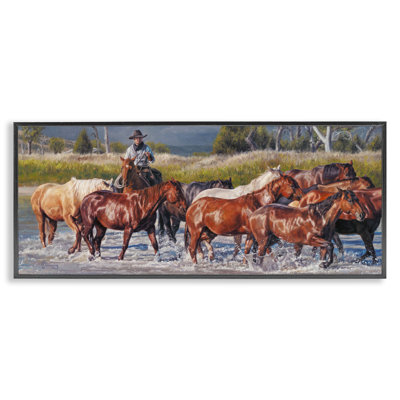 Crossing The Remuda Framed Giclee Art by David Graham