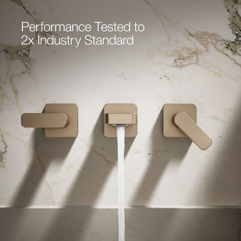 Parallel Wall-Mount Bathroom Sink Faucet Trim, Vibrant Brushed Bronze