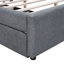 Lit plateforme tapissier avec lit gigogne, tête de lit lumineuse et port USB-1517373130-1517373121