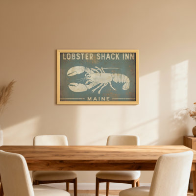Animaux, homard, cabane, auberge, Maine, enseigne