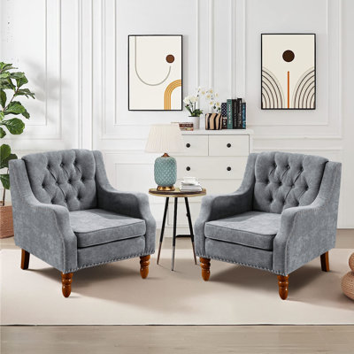 Fauteuil capitonné large de 25,9 po Dabne